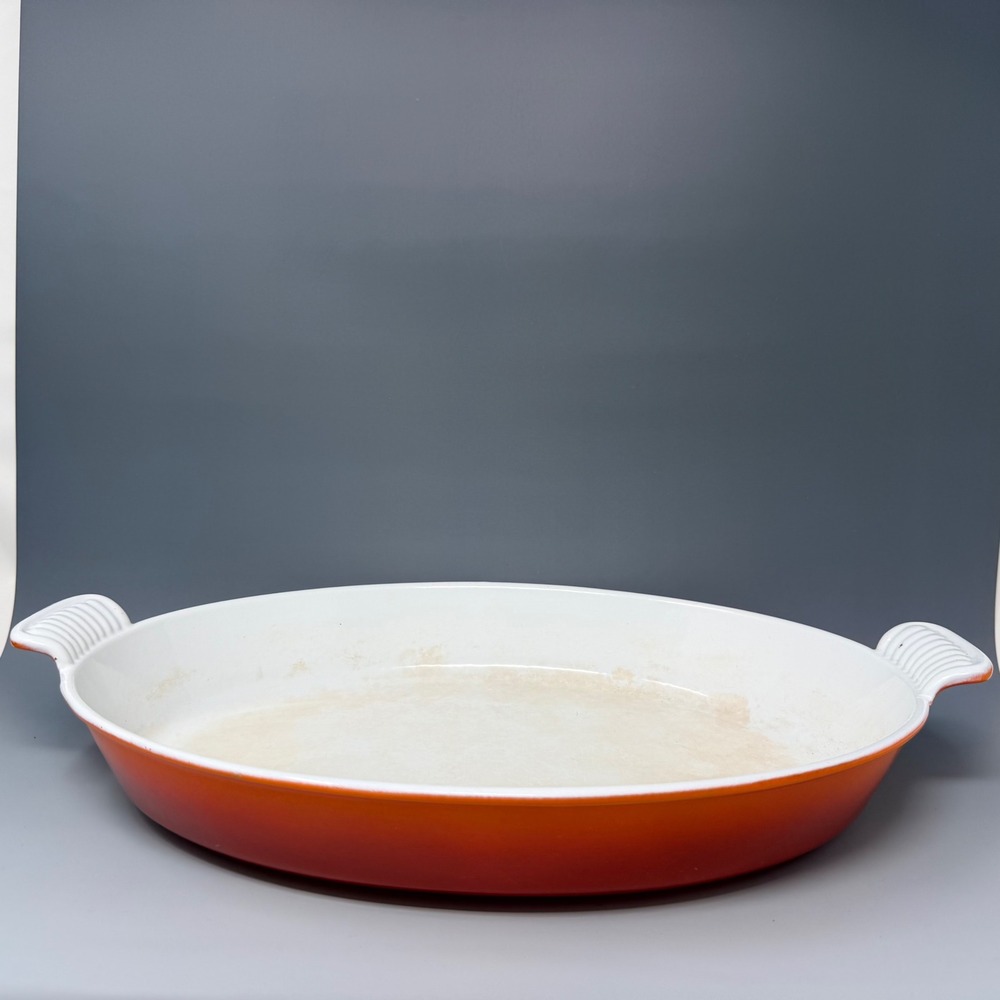 Le Creuset Flame Orange Enameled Cast Iron Oval Gratin Roasting Dish 36 France
